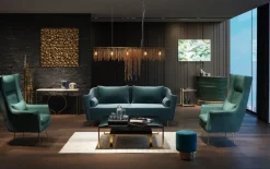 Soffa Vegas Forever- Blågrön, 3-Sits - KARE Design