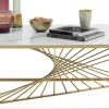 Soffbord Art - Mässing/Vitt Marmoret Glas, 140x70cm - KARE Design