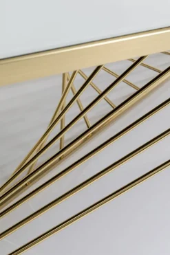 Soffbord Art - Mässing/Vitt Marmoret Glas, 140x70cm - KARE Design