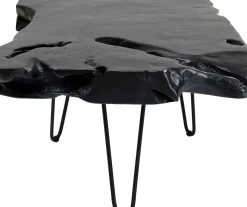 Soffbord Aspen - Svart Bord i Rustikt Trä, 100x40cm - KARE Design