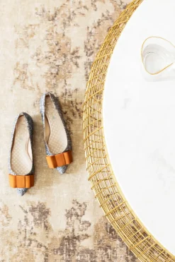 Soffbord Cesta Gold - Runt bord i Guldfinish/Marmor Ø100cm - KARE Design