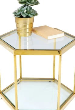 Soffbord Comb - Guld/Glas, 45cm - KARE Design