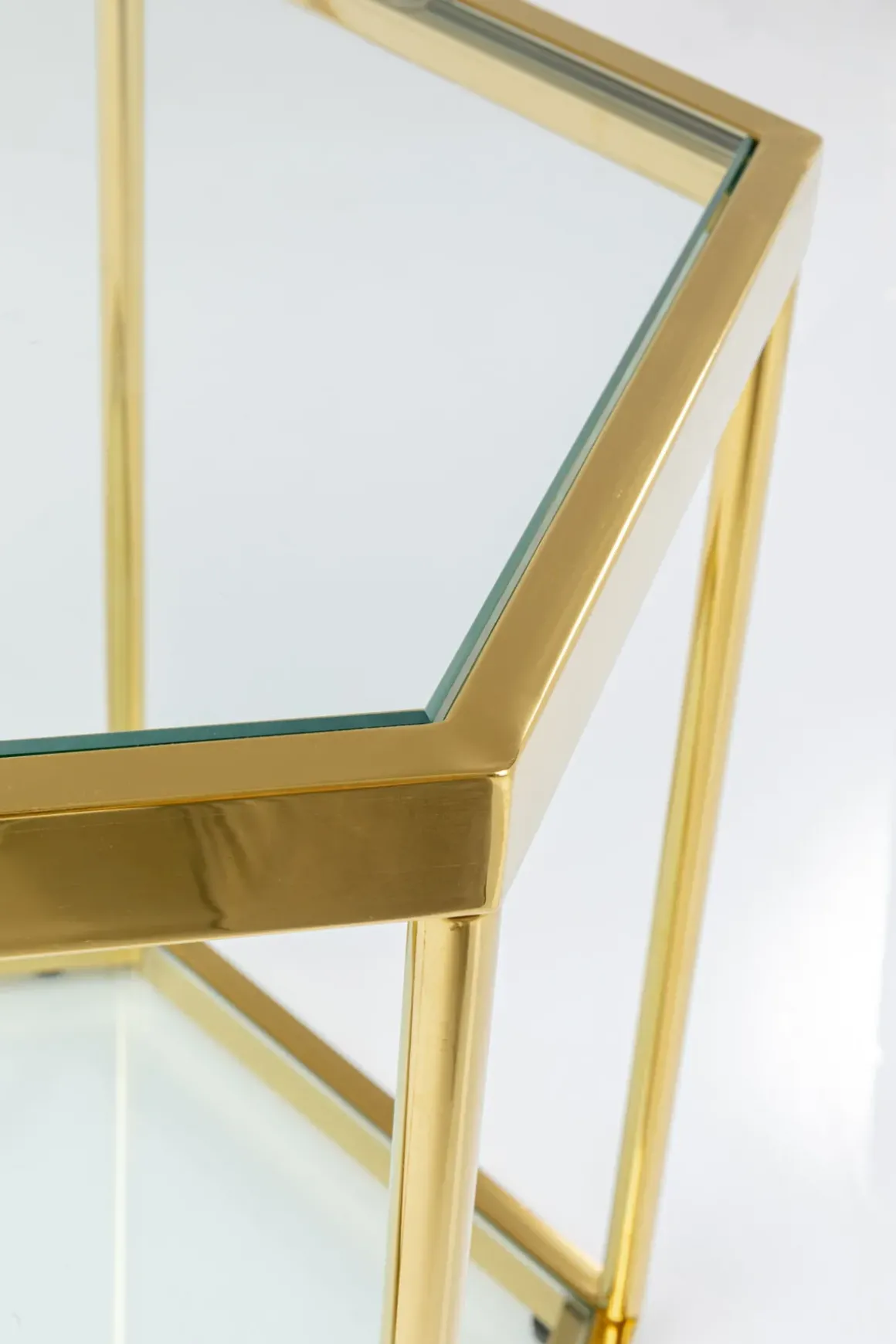 Soffbord Comb - Guld/Glas, 45cm - KARE Design