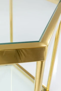 Soffbord Comb - Guld/Glas, 45cm - KARE Design