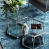 Soffbord Comb - Silver/Glas, 45cm - KARE Design