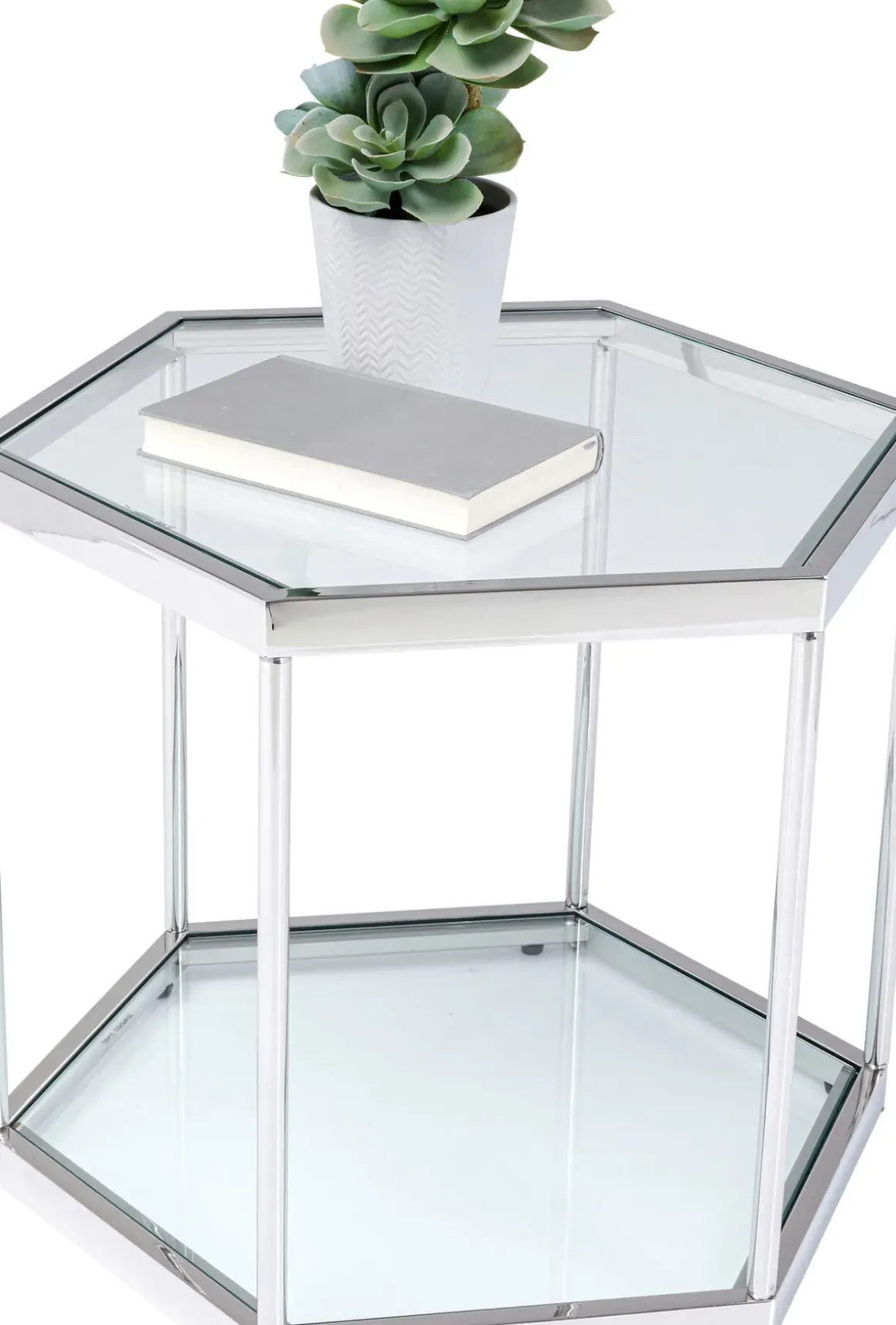 Soffbord Comb - Silver/Glas, 45cm - KARE Design