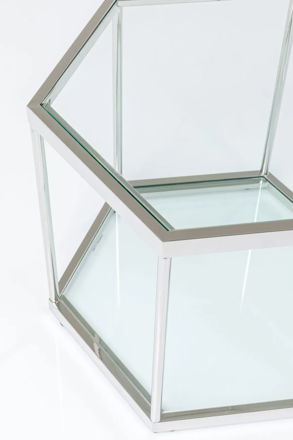 Soffbord Comb - Silver/Glas, 45cm - KARE Design