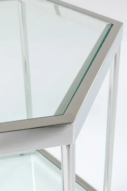 Soffbord Comb - Silver/Glas, 45cm - KARE Design