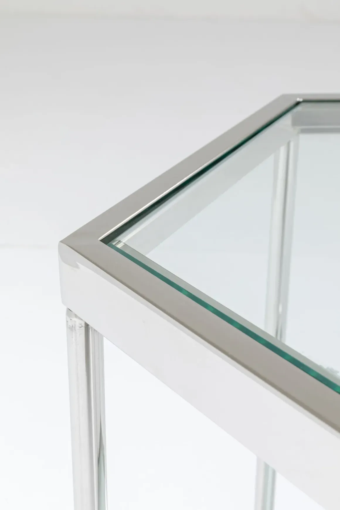 Soffbord Comb - Silver/Glas, 45cm - KARE Design