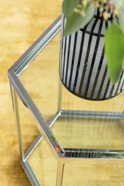 Soffbord Comb - Silver/Glas, 45cm - KARE Design