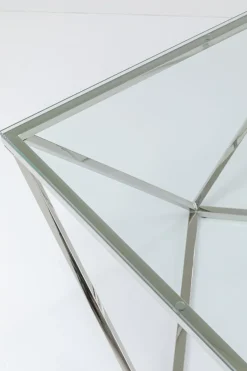 Soffbord Cristallo - Silver/Glas, 80x80cm - KARE Design