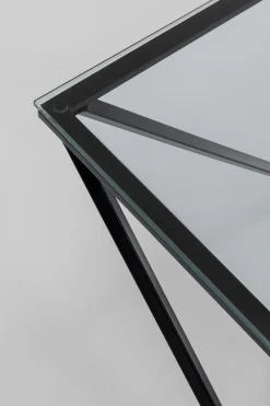 Soffbord Cristallo - Svart/Glas, 80x80cm - KARE Design