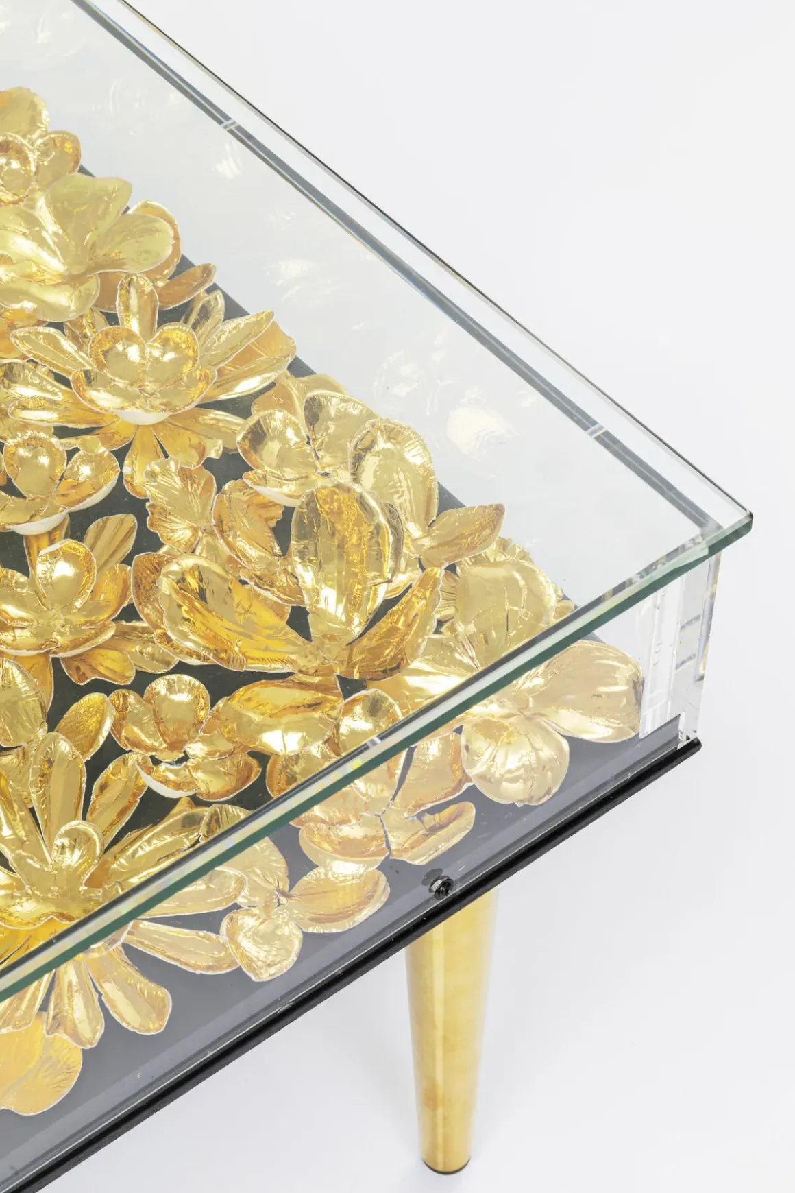 Soffbord Gold Flowers, 120x60cm - KARE Design