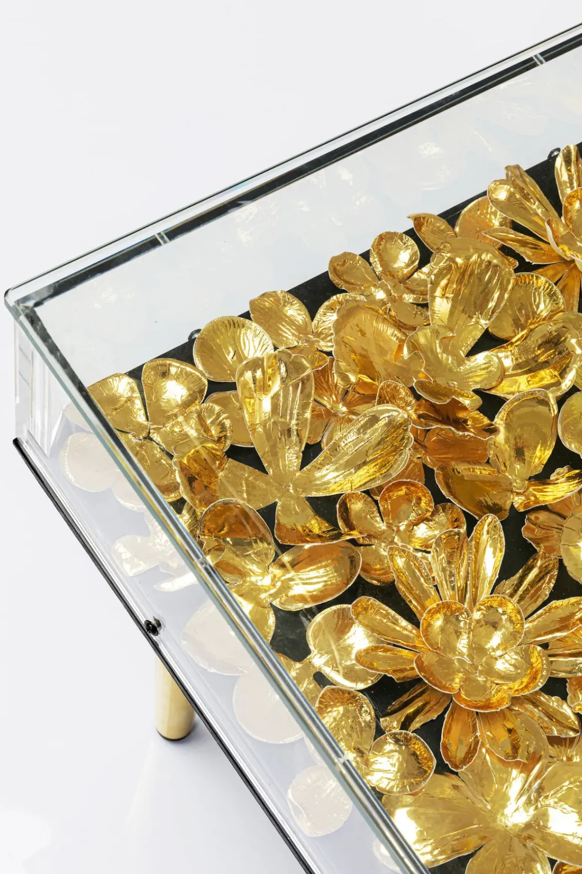 Soffbord Gold Flowers, 120x60cm - KARE Design