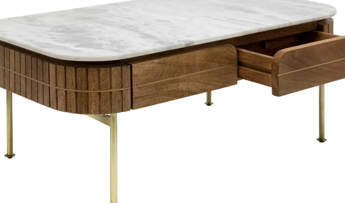 Soffbord Grace - Trä/Marmor/Guld - KARE Design