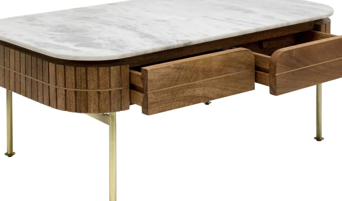 Soffbord Grace - Trä/Marmor/Guld - KARE Design