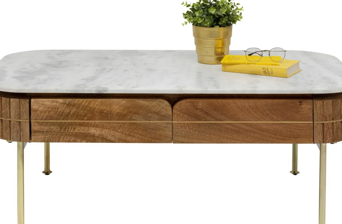 Soffbord Grace - Trä/Marmor/Guld - KARE Design