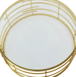 Soffbord Jupiter Rund - Mässing/Glas, Ø100cm - KARE Design