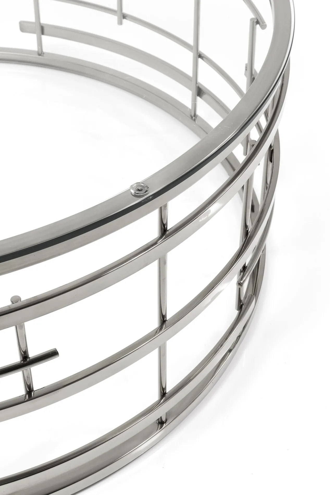 Soffbord Jupiter Rund - Silver/Glas, Ø100cm - KARE Design