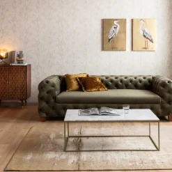 Soffbord Key West - Rektangulärt Bord Marmor/Guld, 120x60cm - KARE Design