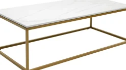 Soffbord Key West - Rektangulärt Bord Marmor/Guld, 120x60cm - KARE Design