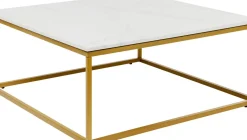 Soffbord Key West - Vit Marmor/Guld, 90x90cm - KARE Design