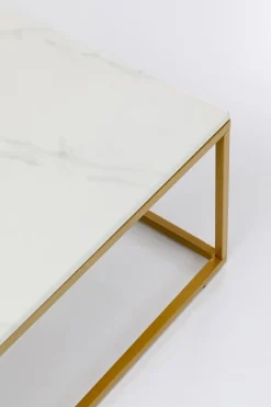 Soffbord Key West - Vit Marmor/Guld, 90x90cm - KARE Design
