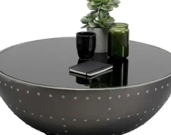 Soffbord Lounge Gun -  Svart/Silver Metal Ø83cm - KARE Design
