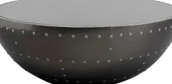 Soffbord Lounge Gun -  Svart/Silver Metal Ø83cm - KARE Design