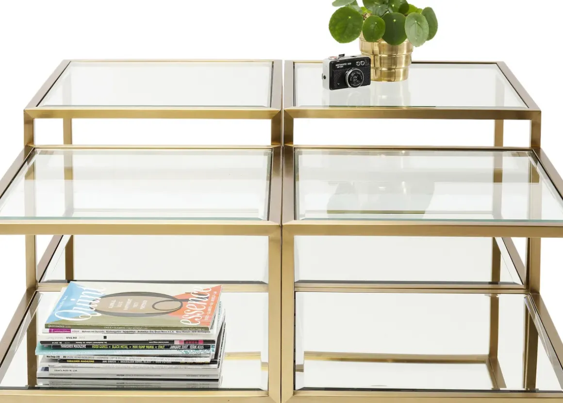 Soffbord Luigi - Set med 4 Bord i Mässing/Glas - KARE Design
