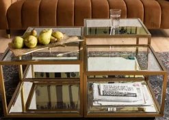 Soffbord Luigi - Set med 4 Bord i Mässing/Glas - KARE Design