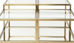 Soffbord Luigi - Set med 4 Bord i Mässing/Glas - KARE Design