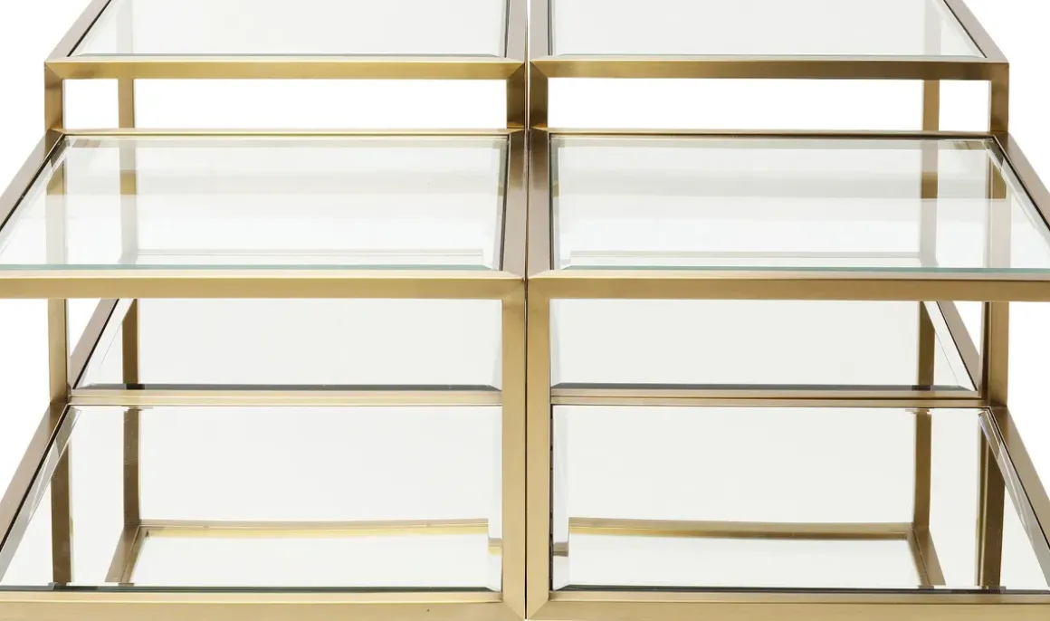 Soffbord Luigi - Set med 4 Bord i Mässing/Glas - KARE Design