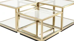 Soffbord Luigi - Set med 4 Bord i Mässing/Glas - KARE Design