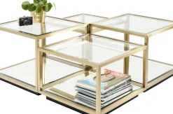 Soffbord Luigi - Set med 4 Bord i Mässing/Glas - KARE Design