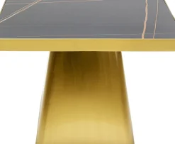 Soffbord Miler - Guld/Marmor, 80x80cm - KARE Design