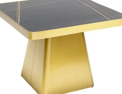 Soffbord Miler - Guld/Marmor, 80x80cm - KARE Design
