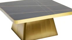 Soffbord Miler - Guld/Marmor, 80x80cm - KARE Design