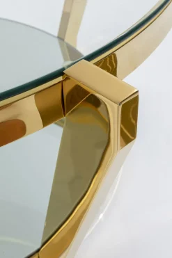 Soffbord Monocolo - Runt Bord i Glas/Guld, Ø90cm - KARE Design