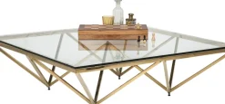 Soffbord Network - Glas och Mässing, 105x105cm - KARE Design