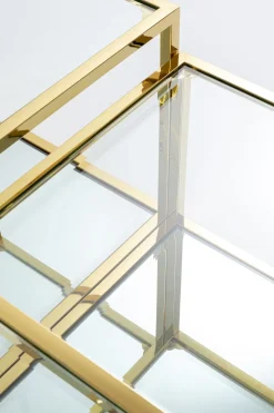 Soffbord Orion - Set med 4 Bord i Guld/Glas, 100x100cm - KARE Design