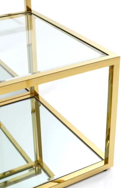 Soffbord Orion - Set med 4 Bord i Guld/Glas, 100x100cm - KARE Design