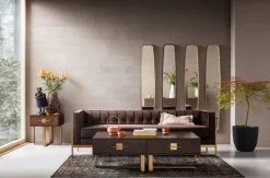 Soffbord Osaka - Mörkt Trä/Borstad Mässing - KARE Design