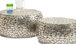 Soffbord Pebbles Deluxe - Set med 2 Bord i Silver - KARE Design
