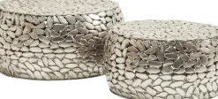Soffbord Pebbles Deluxe - Set med 2 Bord i Silver - KARE Design