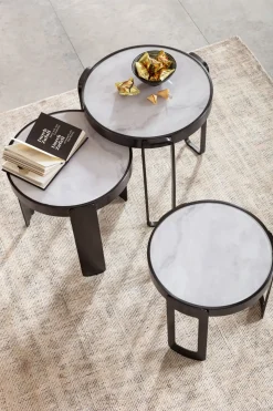 Soffbord Perelli - Set med 3 Sidobord - Svart - KARE Design