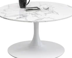 Soffbord Schickeria - Vit/Marmor Ø80cm - KARE Design