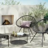 Soffbord Wire Live Rund - Svart/Glas, Ø60cm - KARE Design