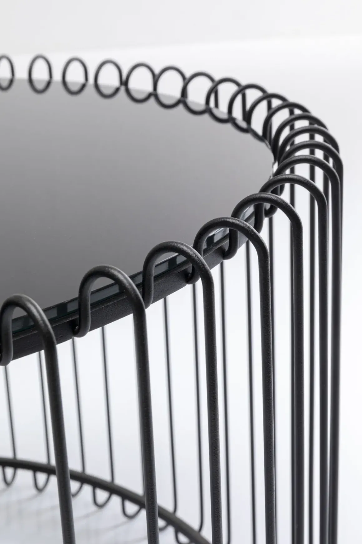 Soffbord Wire Live Rund - Svart/Glas, Ø60cm - KARE Design