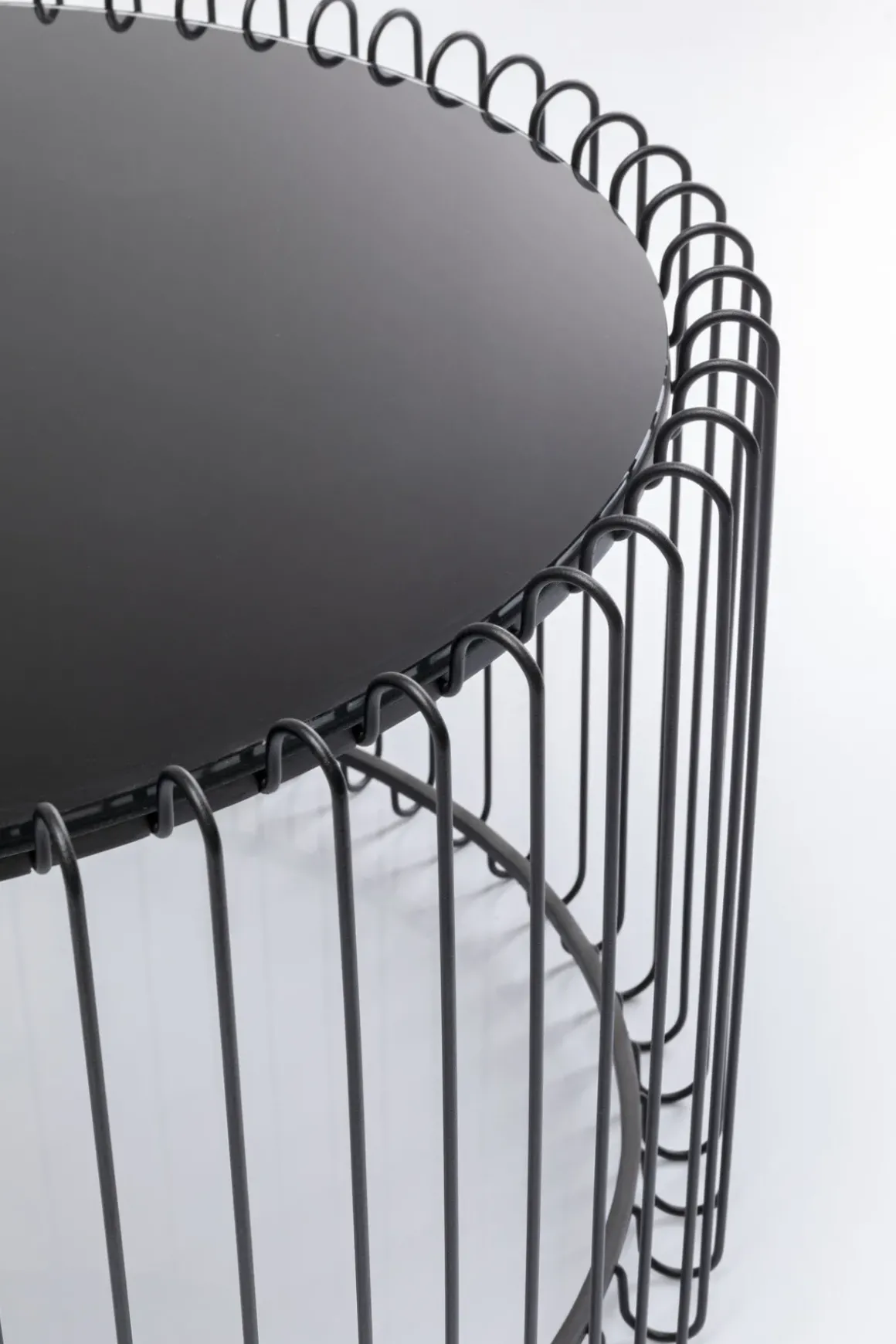 Soffbord Wire Live Rund - Svart/Glas, Ø60cm - KARE Design